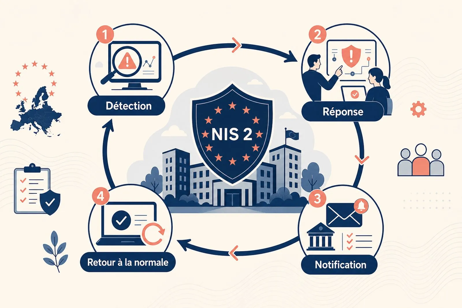 Une équipe répète la procédure de qualification et de notification d'un incident de sécurité